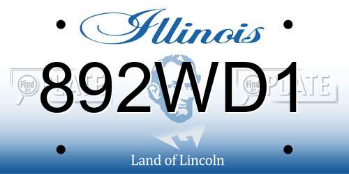 892WD1 Illinois License Plate