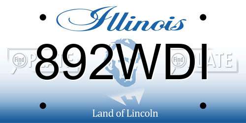 892WDI Illinois License Plate