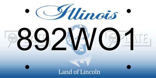 892WO1 Illinois License Plate