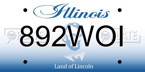 892WOI Illinois License Plate