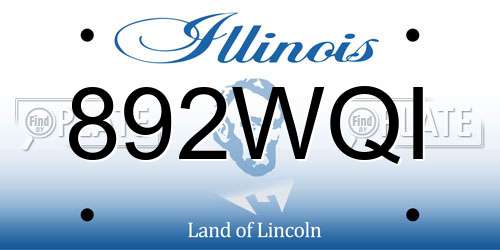 892WQI Illinois License Plate