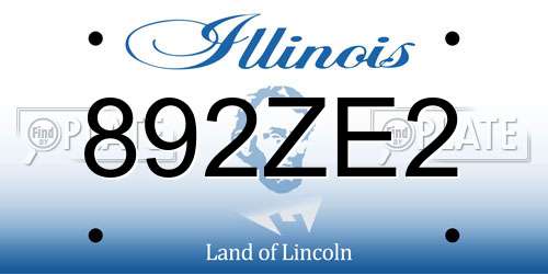 892ZE2 Illinois License Plate