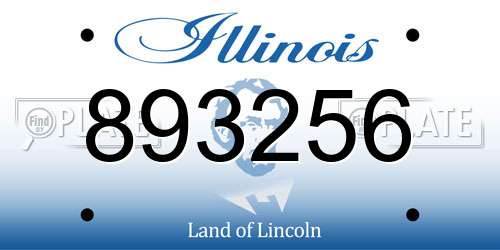 893256 Illinois License Plate