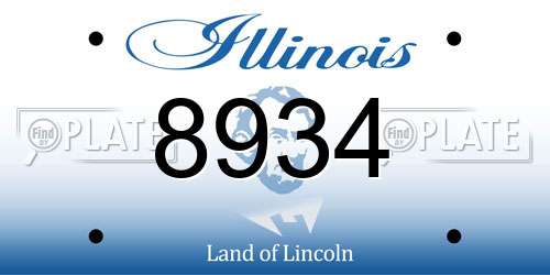 8934 Illinois License Plate
