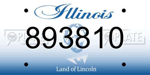 893810 Illinois License Plate