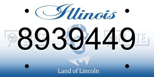 8939449 Illinois License Plate
