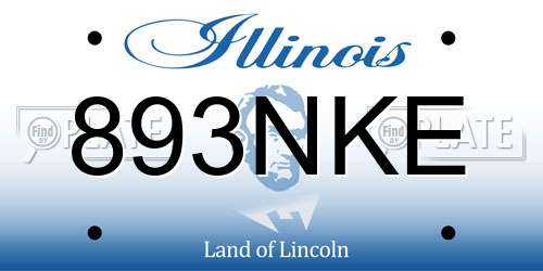 893NKE Illinois License Plate