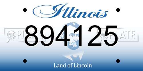 894125 Illinois License Plate