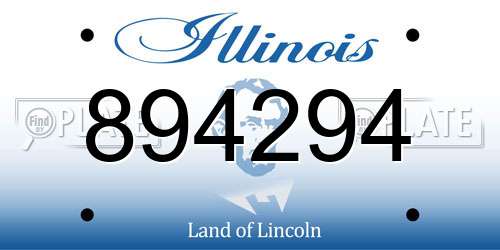 894294 Illinois License Plate