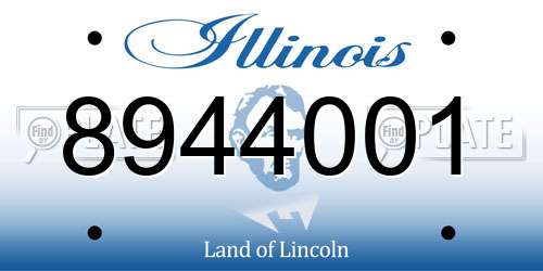 8944001 Illinois License Plate