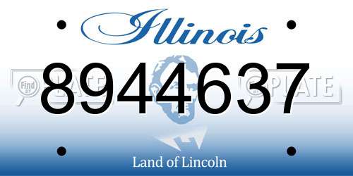 8944637 Illinois License Plate