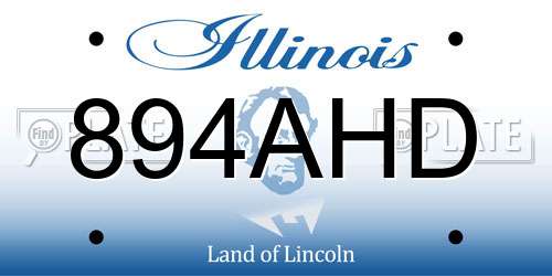 894AHD Illinois License Plate