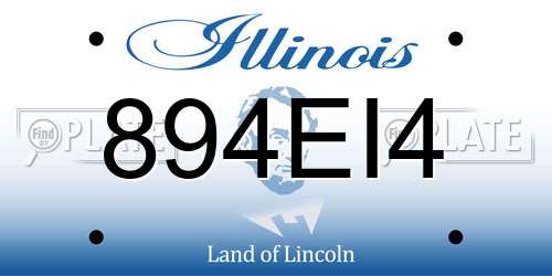 894EI4 Illinois License Plate