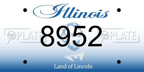 8952 Illinois License Plate
