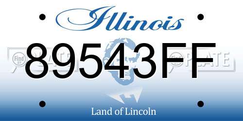 89543FF Illinois License Plate