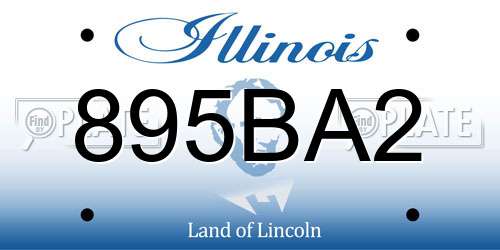 895BA2 Illinois License Plate