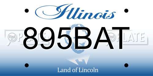 895BAT Illinois License Plate