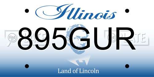 895GUR Illinois License Plate