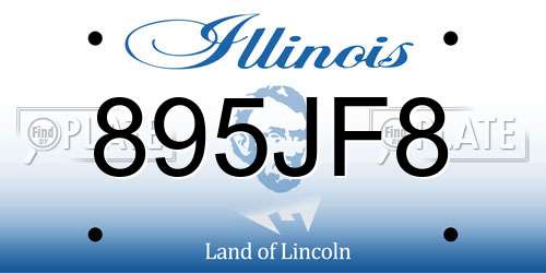 895JF8 Illinois License Plate