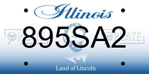 895SA2 Illinois License Plate