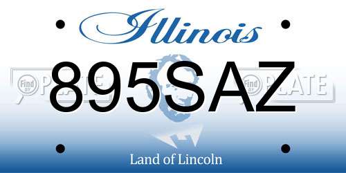 895SAZ Illinois License Plate
