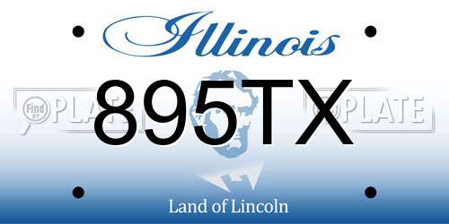 895TX Illinois License Plate