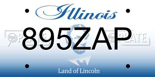 895ZAP Illinois License Plate