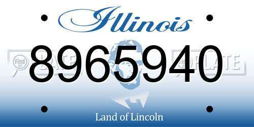 8965940 Illinois License Plate