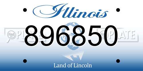 896850 Illinois License Plate