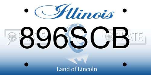 896SCB Illinois License Plate
