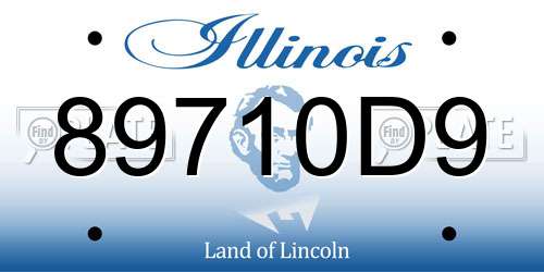 89710D9 Illinois License Plate
