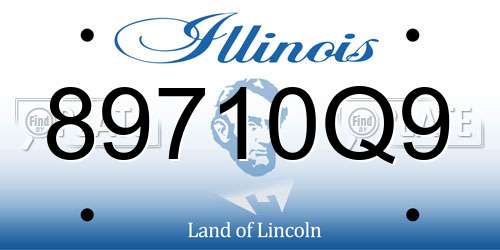 89710Q9 Illinois License Plate