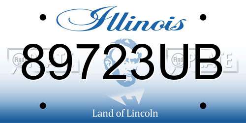 89723UB Illinois License Plate