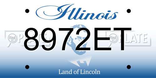 8972ET Illinois License Plate