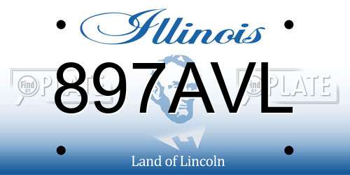 897AVL Illinois License Plate