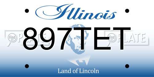 897TET Illinois License Plate
