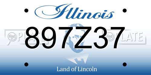 897Z37 Illinois License Plate