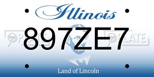 897ZE7 Illinois License Plate