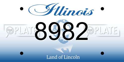 8982 Illinois License Plate