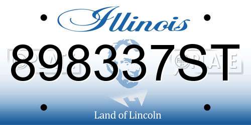 898337ST Illinois License Plate