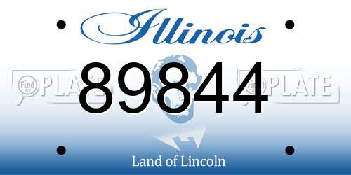 89844 Illinois License Plate