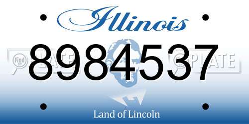 8984537 Illinois License Plate