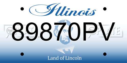 89870PV Illinois License Plate