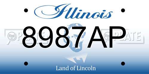 8987AP Illinois License Plate