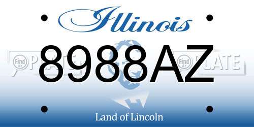 8988AZ Illinois License Plate