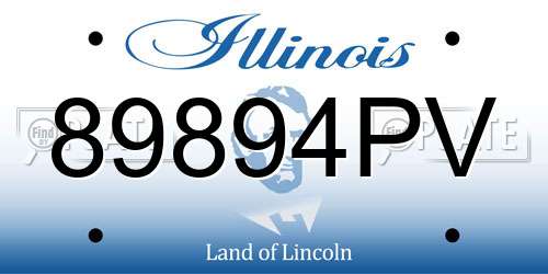 89894PV Illinois License Plate