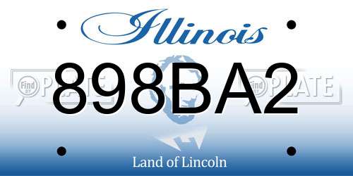 898BA2 Illinois License Plate