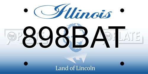 898BAT Illinois License Plate