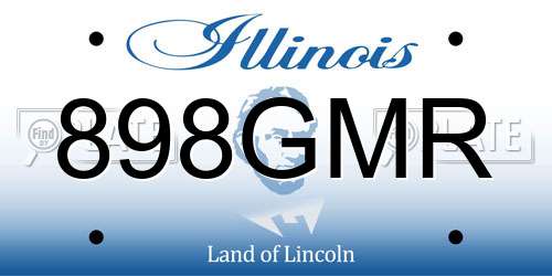 898GMR Illinois License Plate