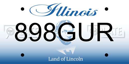 898GUR Illinois License Plate